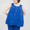 Sheer Longline Vest in Royal