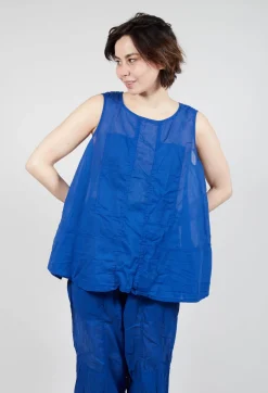 Sheer Longline Vest in Royal