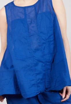 Sheer Longline Vest in Royal
