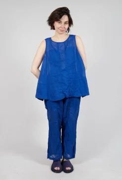 Sheer Longline Vest in Royal