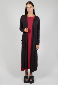 Sheer Maxi Cardigan in Black