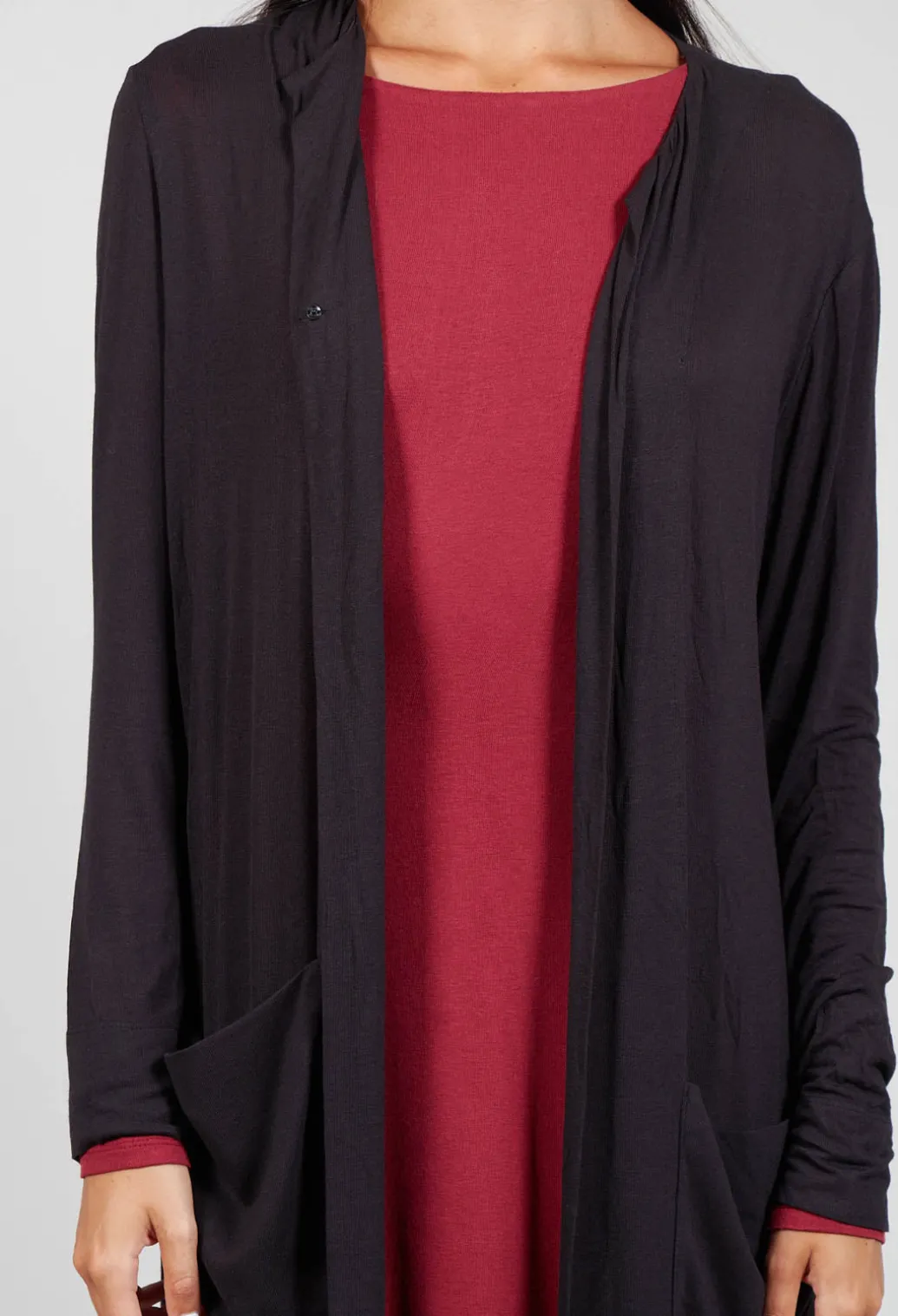 Sheer Maxi Cardigan in Black