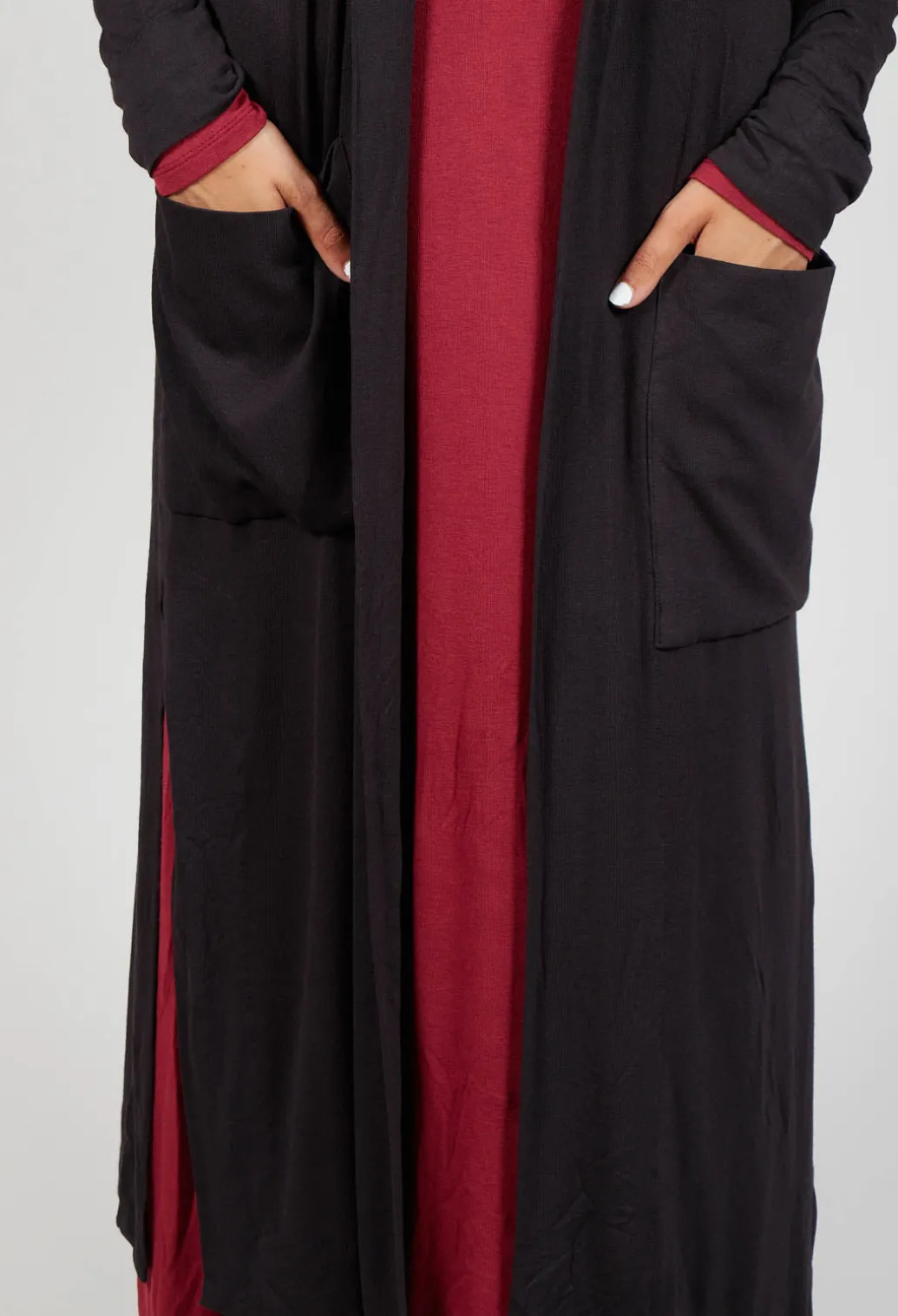 Sheer Maxi Cardigan in Black