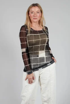 Sheer Mesh Long Sleeve Top in Single Variant