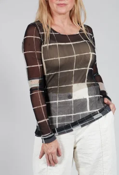 Sheer Mesh Long Sleeve Top in Single Variant