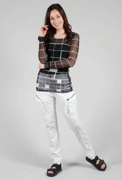 Sheer Mesh Long Sleeve Top in Single Variant
