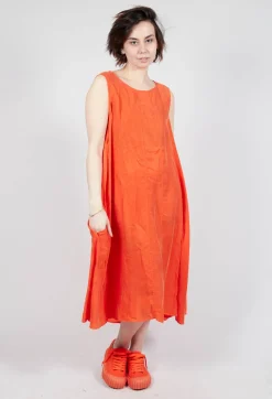Sheer Overlay Dress in Mandarine