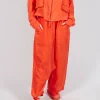 Sheer Overlay Drop Crotch Trousers in Mandarine