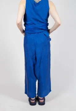Sheer Overlay Drop Crotch Trousers in Royal