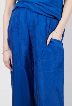 Sheer Overlay Drop Crotch Trousers in Royal