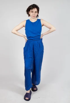 Sheer Overlay Drop Crotch Trousers in Royal