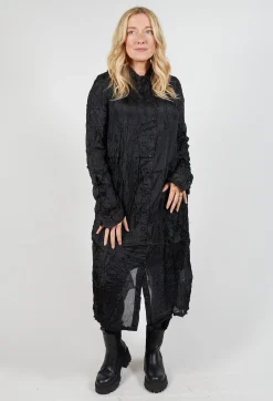 Sheer Shirt Dress in Black