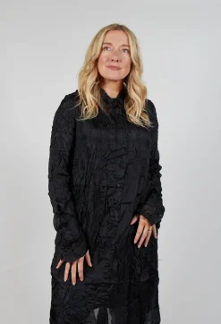 Sheer Shirt Dress in Black