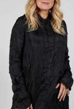 Sheer Shirt Dress in Black