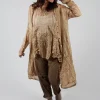 Sheer Shirt Dress in Camel Cloud