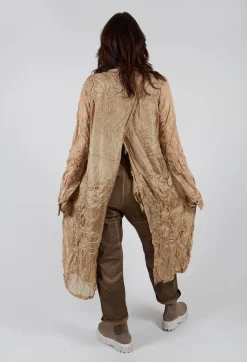 Sheer Shirt Dress in Camel Cloud
