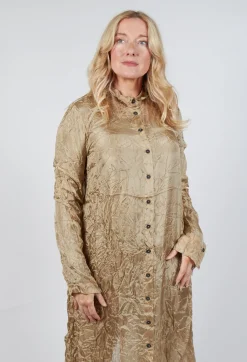 Sheer Shirt Dress in Camel Cloud