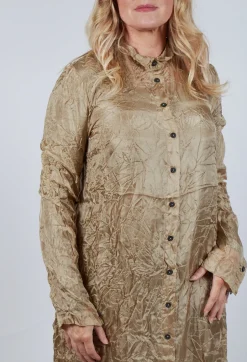 Sheer Shirt Dress in Camel Cloud