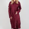 Sheer Shirt Dress in Merlot Cloud