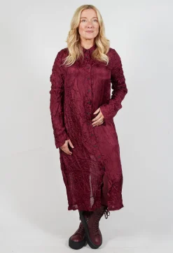 Sheer Shirt Dress in Merlot Cloud