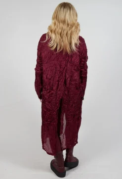 Sheer Shirt Dress in Merlot Cloud