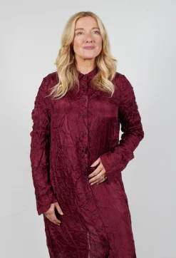 Sheer Shirt Dress in Merlot Cloud