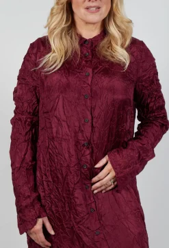 Sheer Shirt Dress in Merlot Cloud