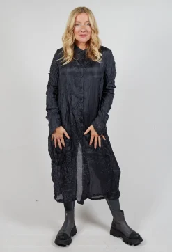 Sheer Shirt Dress in Slate Cloud