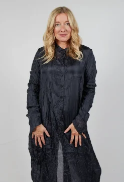 Sheer Shirt Dress in Slate Cloud