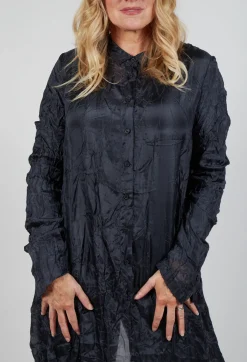 Sheer Shirt Dress in Slate Cloud