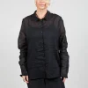 Sheer Shirt in Black Stiff