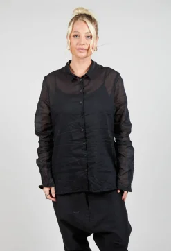 Sheer Shirt in Black Stiff