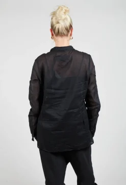 Sheer Shirt in Black Stiff