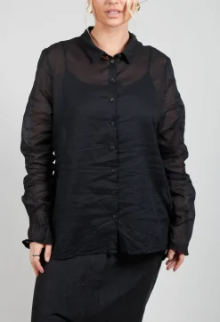 Sheer Shirt in Black Stiff