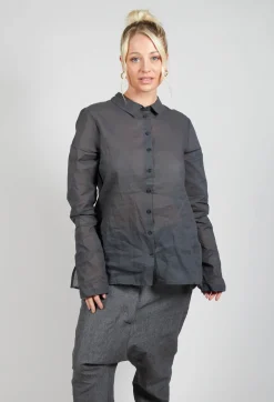 Sheer Shirt in Coal Cloud Stiff
