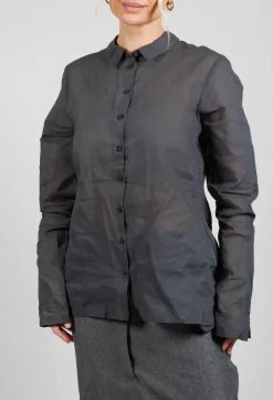 Sheer Shirt in Coal Cloud Stiff