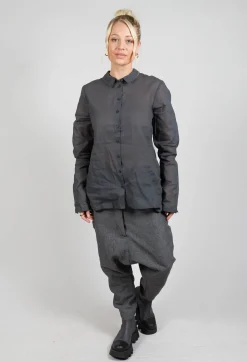 Sheer Shirt in Coal Cloud Stiff