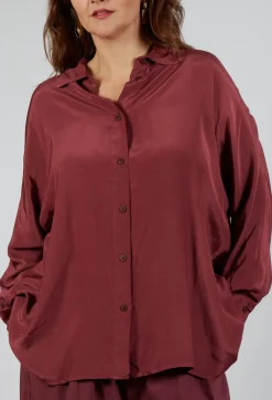 Sheer Shirt in Intense Rust