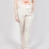 Sheer Skinny Leg Trousers in Greige Paper