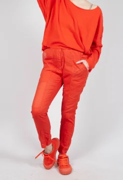 Sheer Skinny Leg Trousers in Mandarine Paper