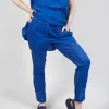 Sheer Skinny Leg Trousers in Royal Paper