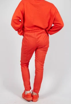 Sheer Skinny Leg Trousers in Mandarine Paper