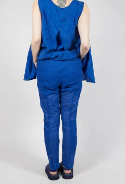Sheer Skinny Leg Trousers in Royal Paper