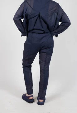 Sheer Skinny Leg Trousers in Ink Paper