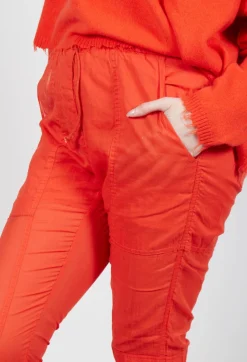Sheer Skinny Leg Trousers in Mandarine Paper