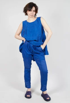 Sheer Skinny Leg Trousers in Royal Paper