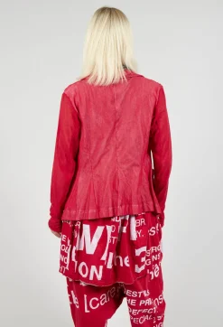 Sheer Sleeve Jacket in Chili Print