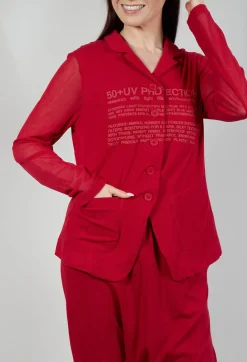 Sheer Sleeve Jacket in Chili Chili Print