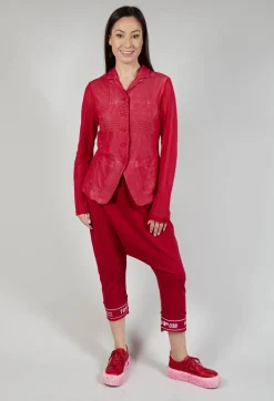 Sheer Sleeve Jacket in Chili Print