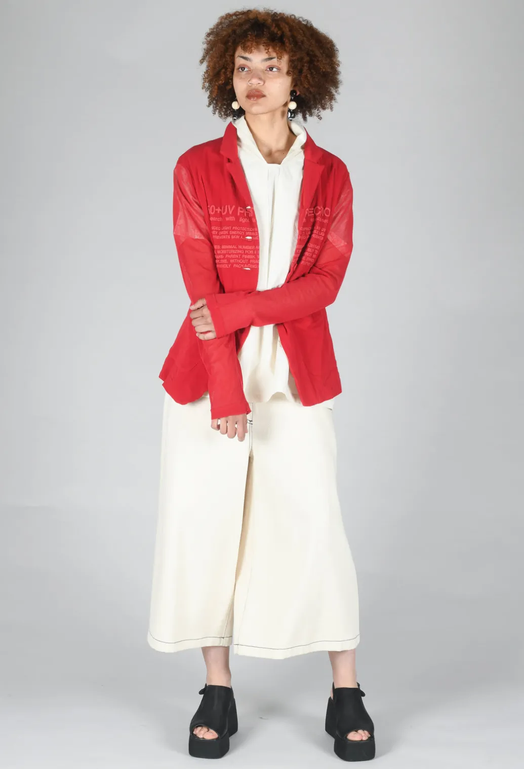 Sheer Sleeve Jacket in Chili Chili Print